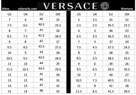 versace jean sizing|Versace shoe size chart.